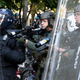 Riot police fire rubber bullets on protesters outside the White House on June 1, 2020.